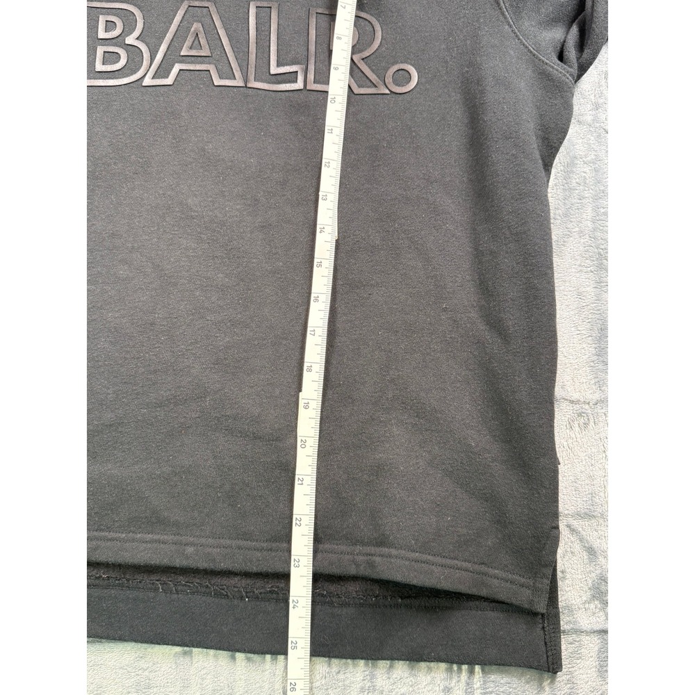 BALR Sweatshirt Mens M Black Logo Fleece Stepped Hem Streetwear Pullover - Picture 6 of 6